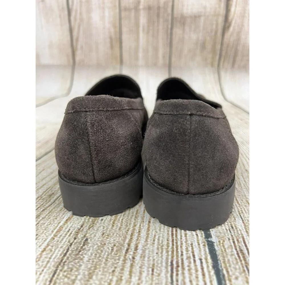 High Sierra Suede Women Loafers Moccasin 8.5M Chocolate Brown Casual Comfort‎